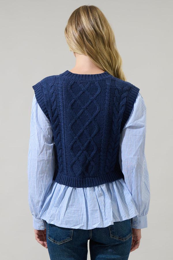 Sugarlips Venus Javelina Cable Knit Sweater Vest Top