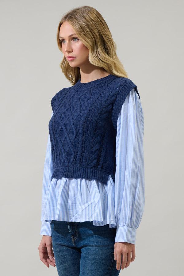 Sugarlips Venus Javelina Cable Knit Sweater Vest Top