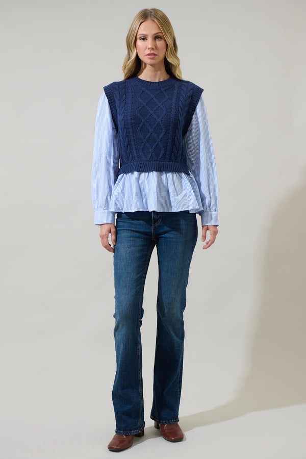 Sugarlips Venus Javelina Cable Knit Sweater Vest Top