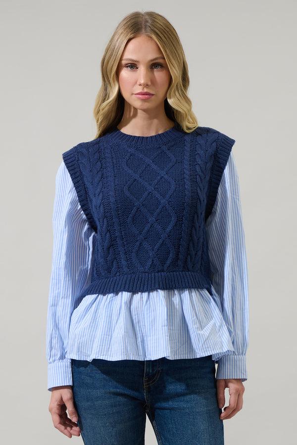 sugarlips Venus Javelina Cable Knit Sweater Vest Top