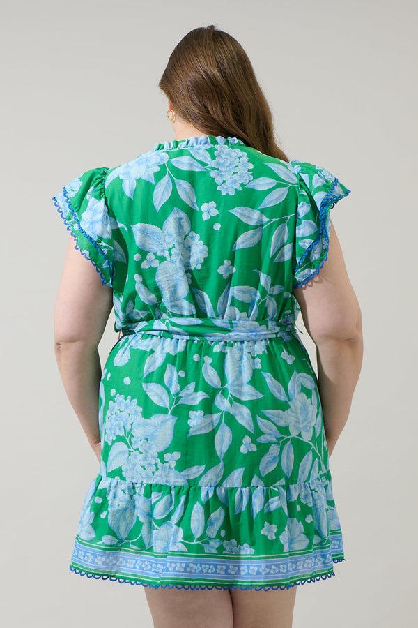 Sugarlips Verbena Floral Eriny Ruffle Mini Dress Curve