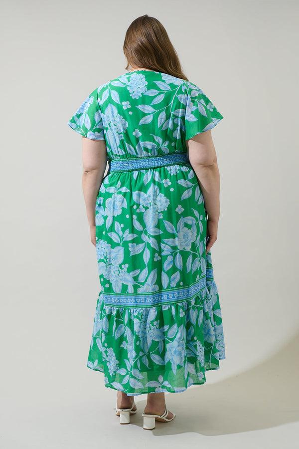 Sugarlips Verbena Floral Ingrida Surplice Maxi Dress Curve