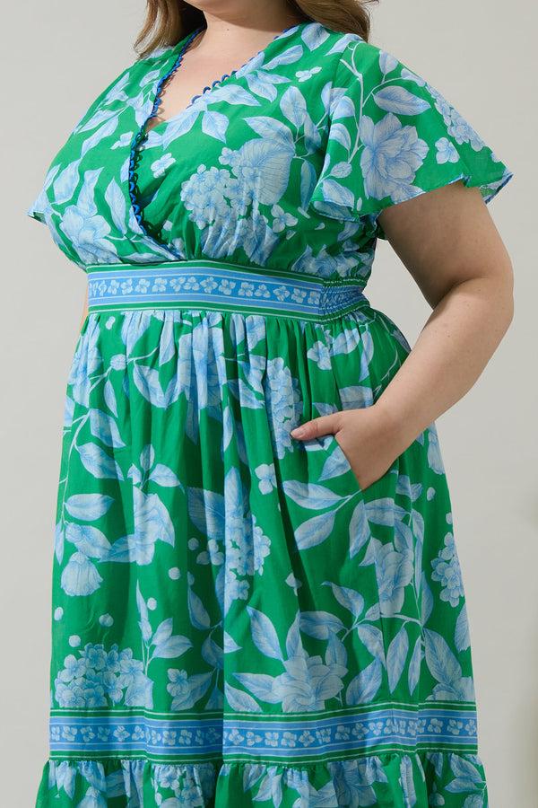Sugarlips Verbena Floral Ingrida Surplice Maxi Dress Curve