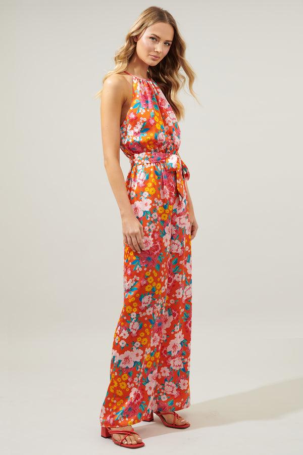 Sugarlips Waverly Floral Lighthearted Trapeze Jumpsuit