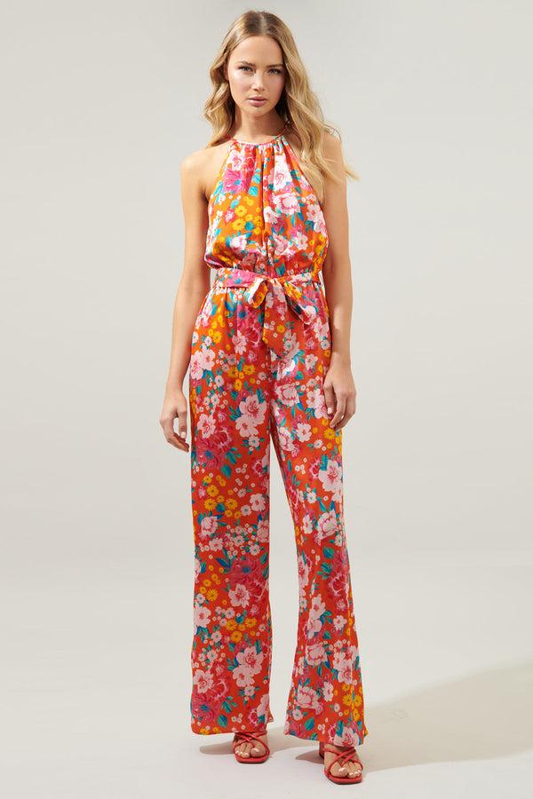 sugarlips Waverly Floral Lighthearted Trapeze Jumpsuit