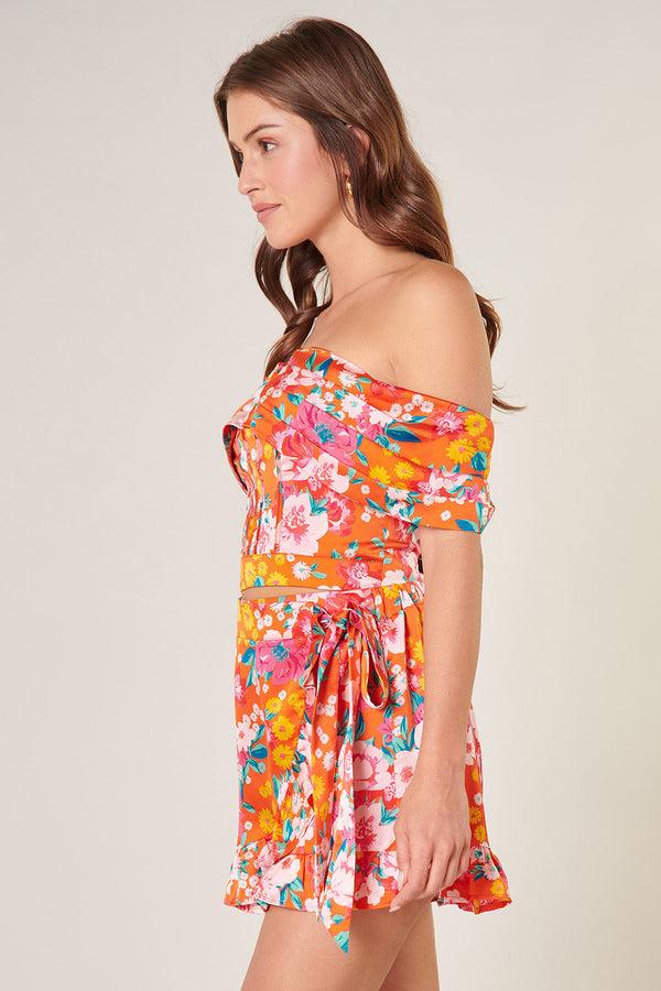 Sugarlips Waverly Floral Maude Off The Shoulder Bustier Top