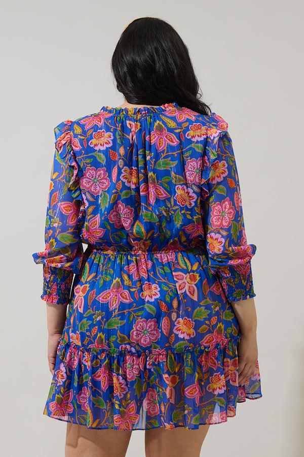 Sugarlips Wendey Floral Idra Ruffle Chiffon Dress Curve