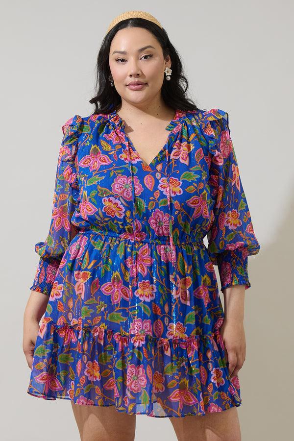 sugarlips Wendey Floral Idra Ruffle Chiffon Dress Curve