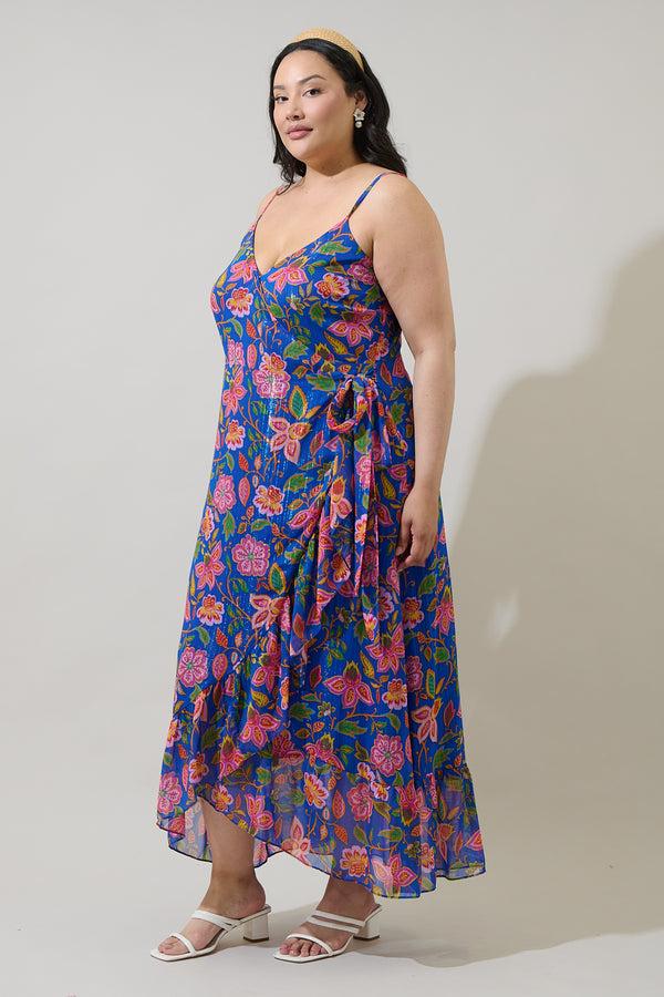 Sugarlips Wendey Floral Zayna Wrap Maxi Dress Curve