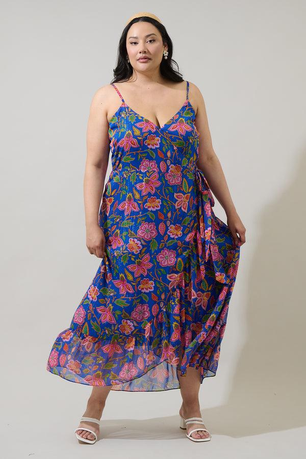 sugarlips Wendey Floral Zayna Wrap Maxi Dress Curve