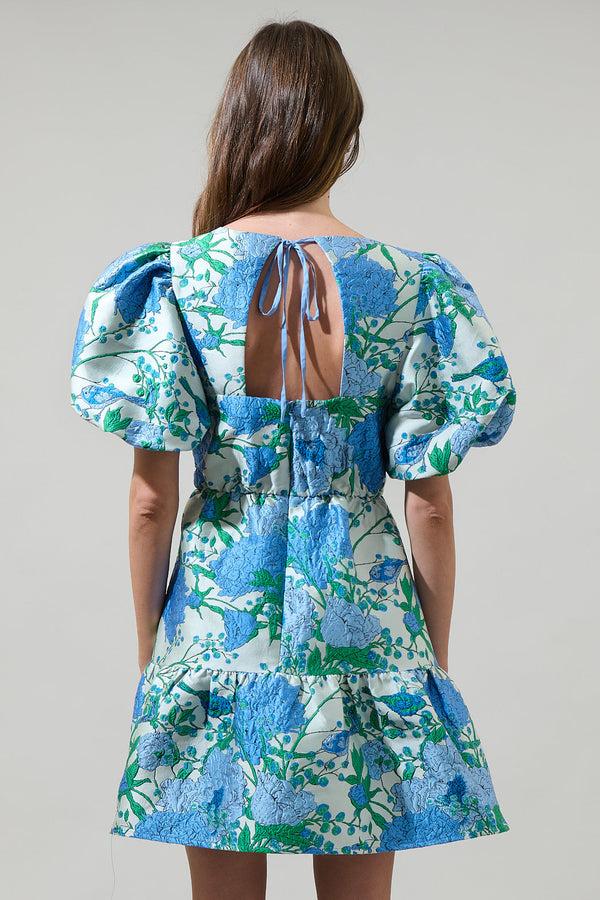 Sugarlips Willa Floral May Jacquard Tiered Mini Dress