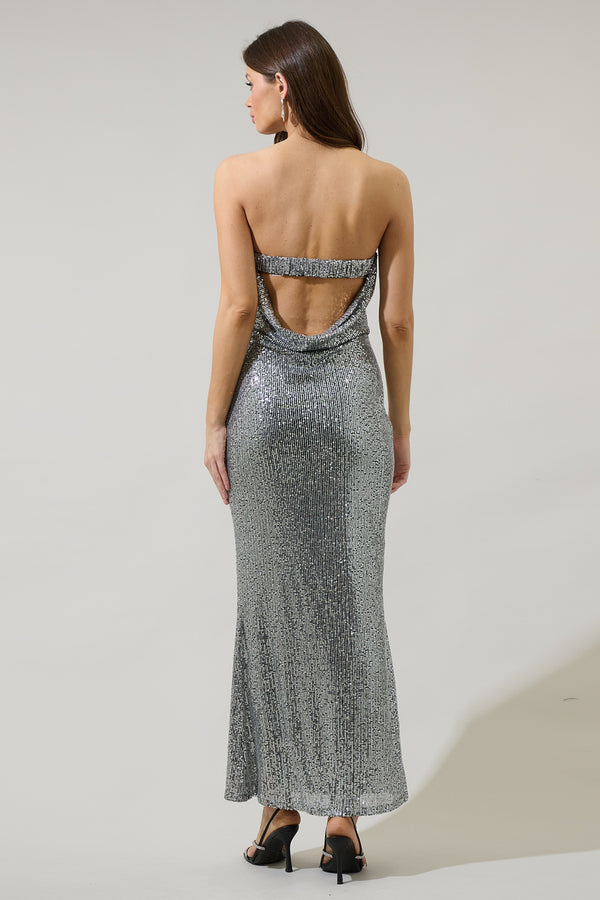 Sugarlips Willard Sequin Dynamite Strapless Maxi Dress