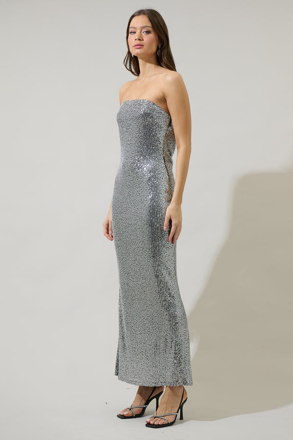 Sugarlips Willard Sequin Dynamite Strapless Maxi Dress