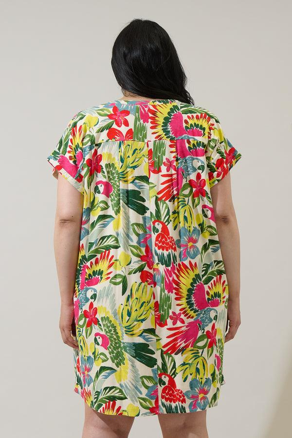 Sugarlips Wissa Tropical Jasla Shift Mini Dress Curve