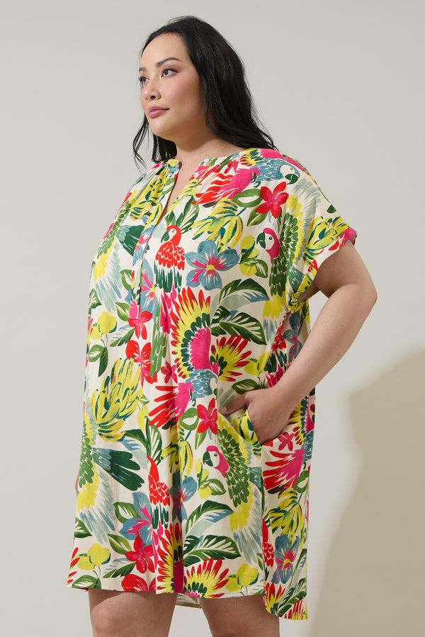 Sugarlips Wissa Tropical Jasla Shift Mini Dress Curve