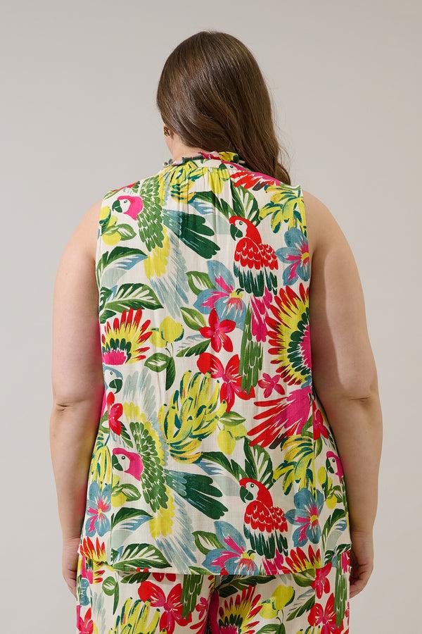 Sugarlips Wissa Tropical Miley Sleeveless Blouse Curve