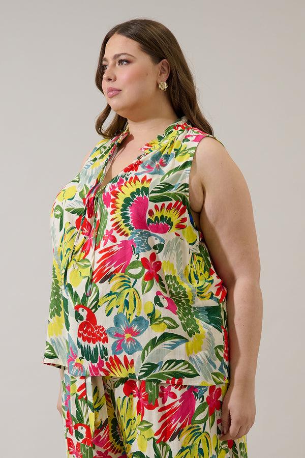 Sugarlips Wissa Tropical Miley Sleeveless Blouse Curve