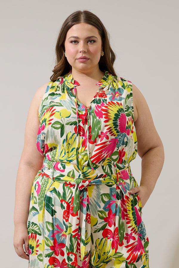 sugarlips Wissa Tropical Miley Sleeveless Blouse Curve