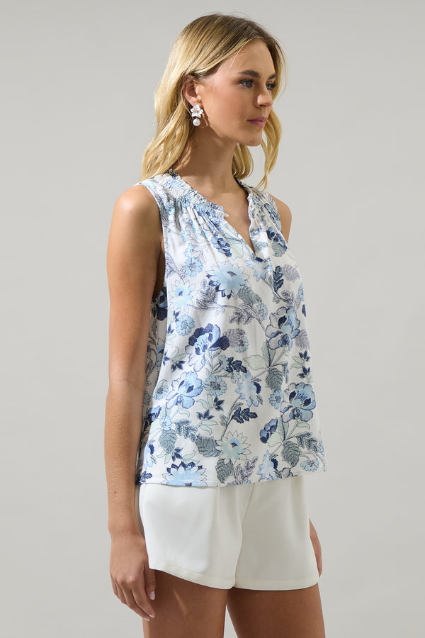 Sugarlips Wrenley Garden Floral True Smocked Blouse
