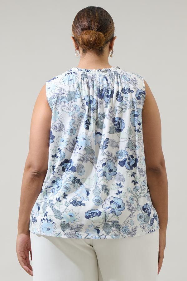 Sugarlips Wrenley Garden Floral True Smocked Blouse Curve