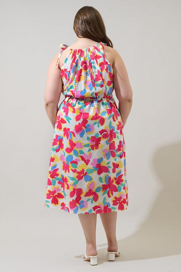 Sugarlips Yani Floral Luvi Sleeveless Midi Dress Curve