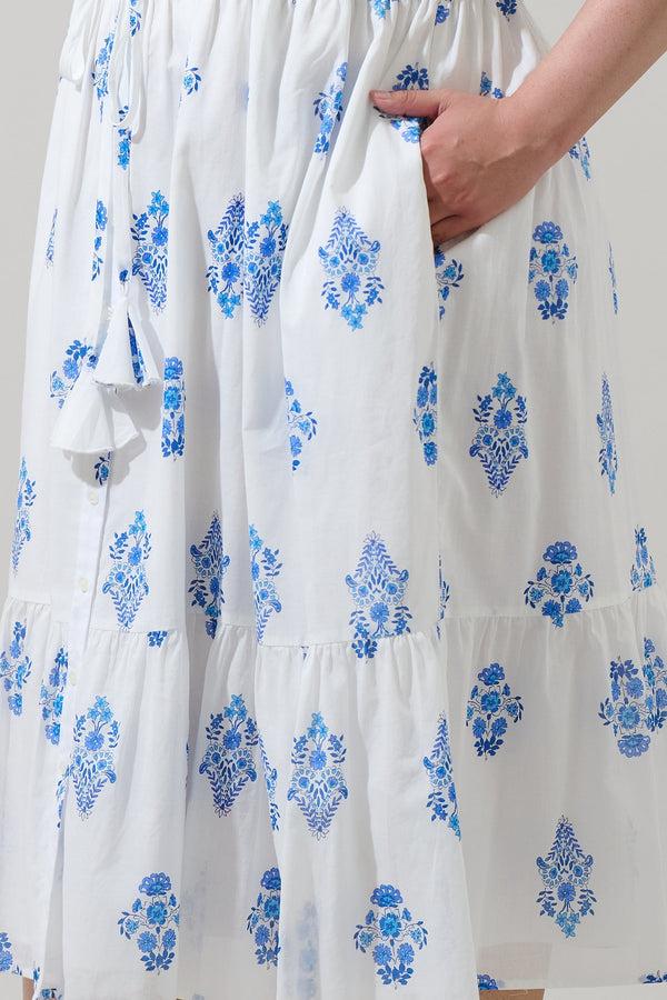 Sugarlips Yila Floral Beth Button Down Midi Dress Curve