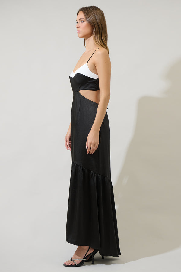 Sugarlips Zabrina Clock Block Lavya Cut Out Maxi Dress
