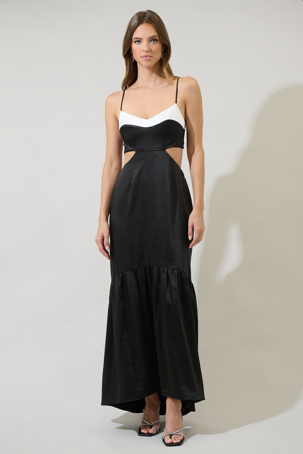 sugarlips Zabrina Clock Block Lavya Cut Out Maxi Dress