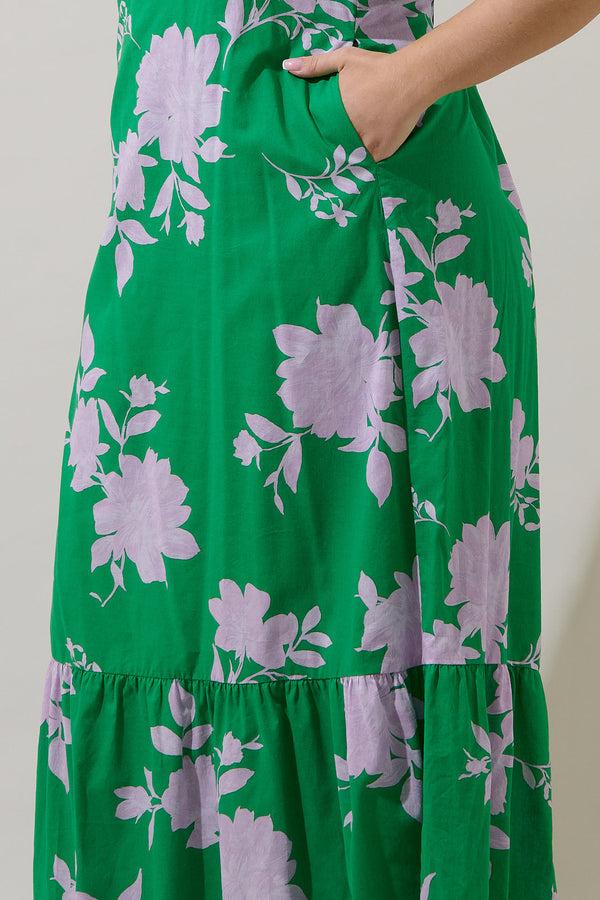 Sugarlips Zama Floral Xena Puff Sleeve Maxi Dress Curve