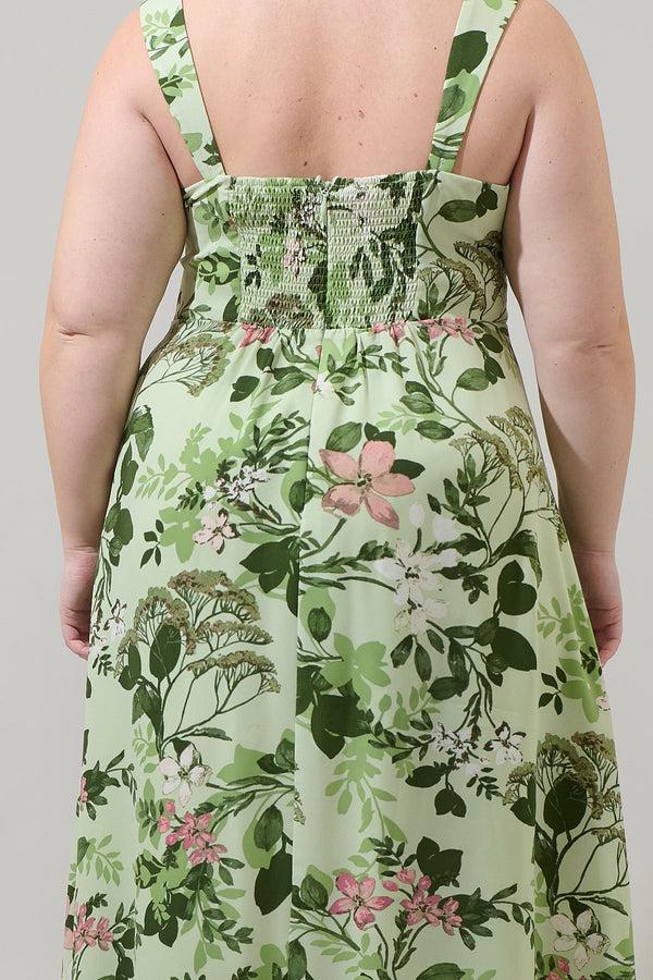 Sugarlips Zane Floral Bary Smocked Maxi Dress Curve