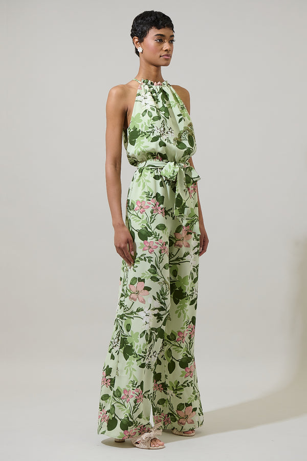 Sugarlips Zane Floral Lighthearted Trapeze Jumpsuit