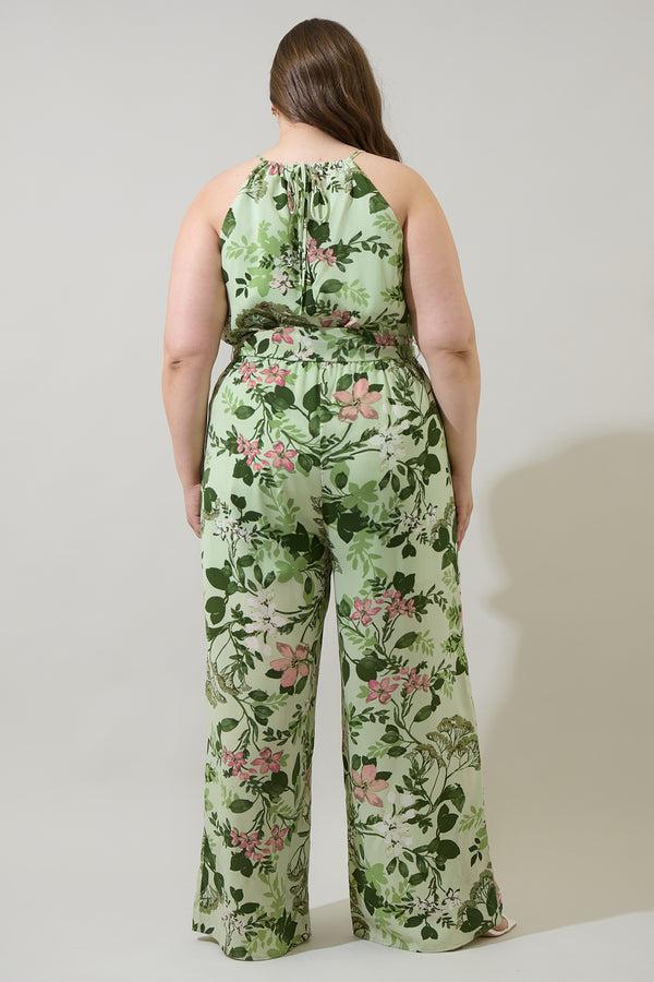 Sugarlips Zane Floral Lighthearted Trapeze Jumpsuit Curve