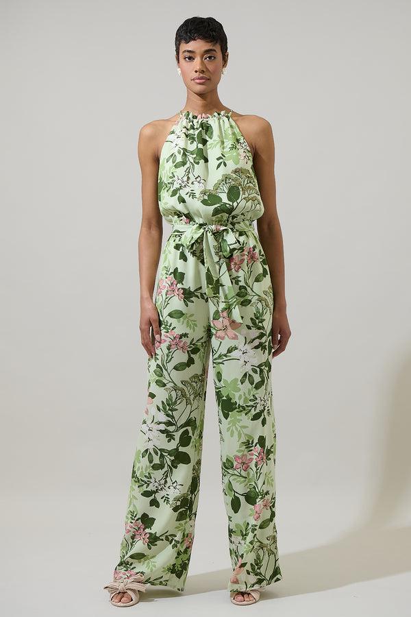 sugarlips Zane Floral Lighthearted Trapeze Jumpsuit