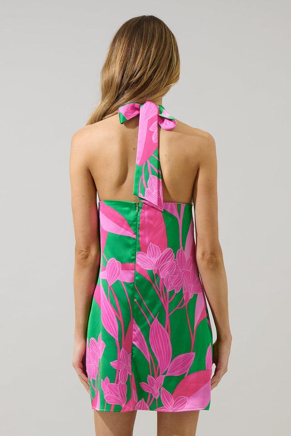 Sugarlips Zarae Blossom Lissa Halter Shift Mini Dress