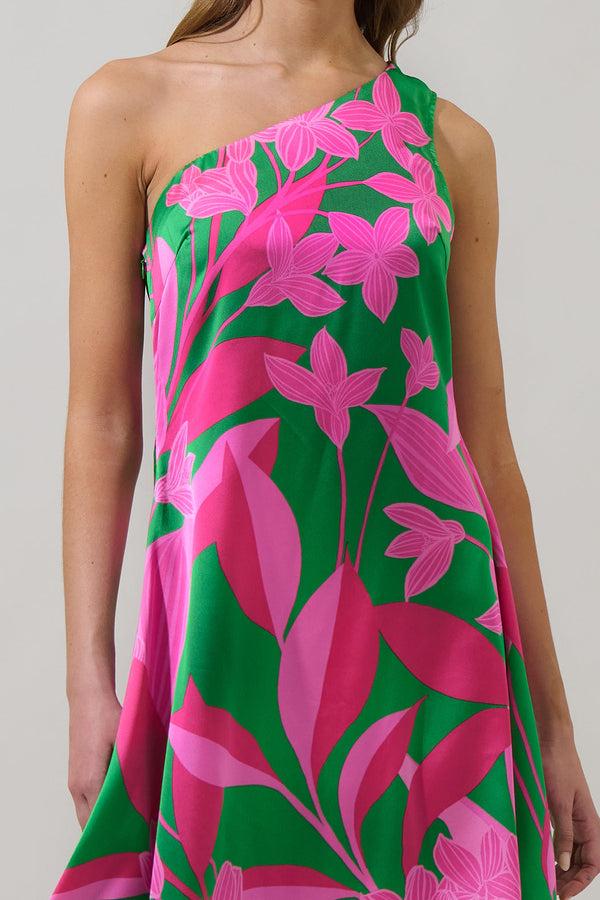 Sugarlips Zarae Blossom Mivia One Shoulder Asymmetrical Dress