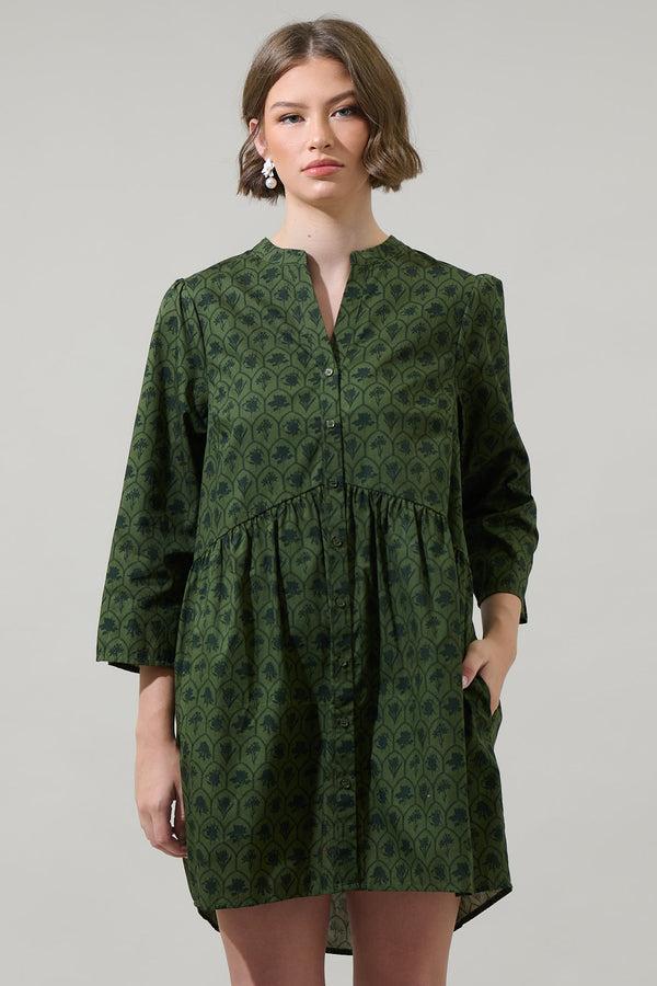 Sugarlips Zinnia Floral Brie Button Down Mini Dress