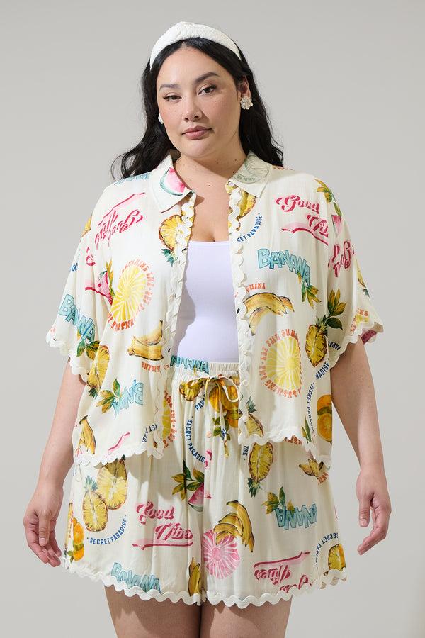 sugarlips Zion Paradise Marnie Button Up Shirt Curve