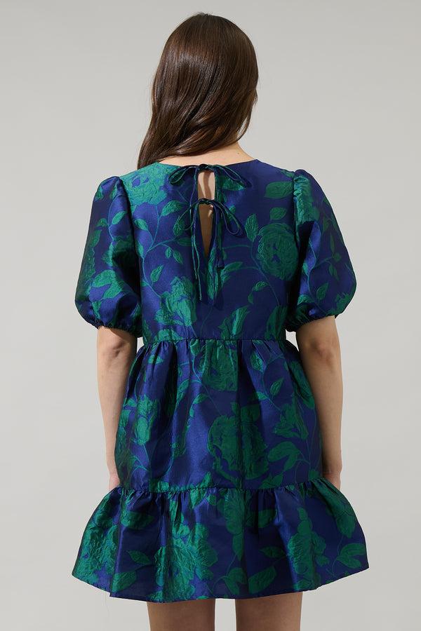 Sugarlips Zoe Jacquard Mila Bubble Sleeve Mini Dress