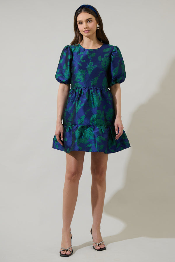 Sugarlips Zoe Jacquard Mila Bubble Sleeve Mini Dress