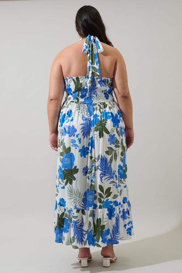 Sugarlips Zurie Floral Niam Smocked Midi Dress Curve