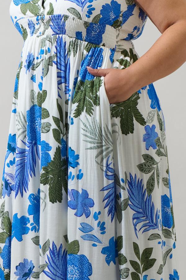 Sugarlips Zurie Floral Niam Smocked Midi Dress Curve