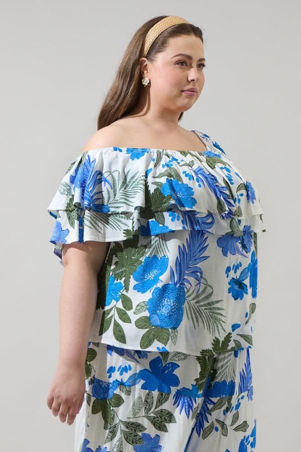Sugarlips Zurie Floral Talisy Off Shoulder Top Curve