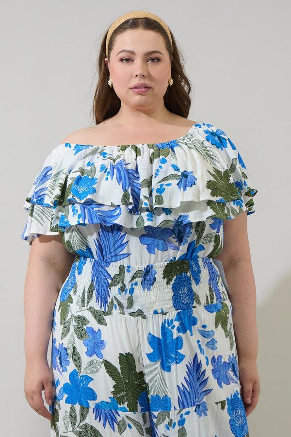 sugarlips Zurie Floral Talisy Off Shoulder Top Curve