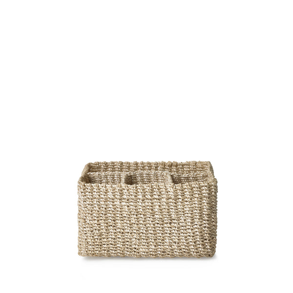 summerill & bishop Abaca Woven Cutlery Basket in Cream