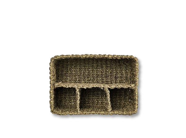 Summerill & Bishop Abaca Woven Cutlery Basket In Sage