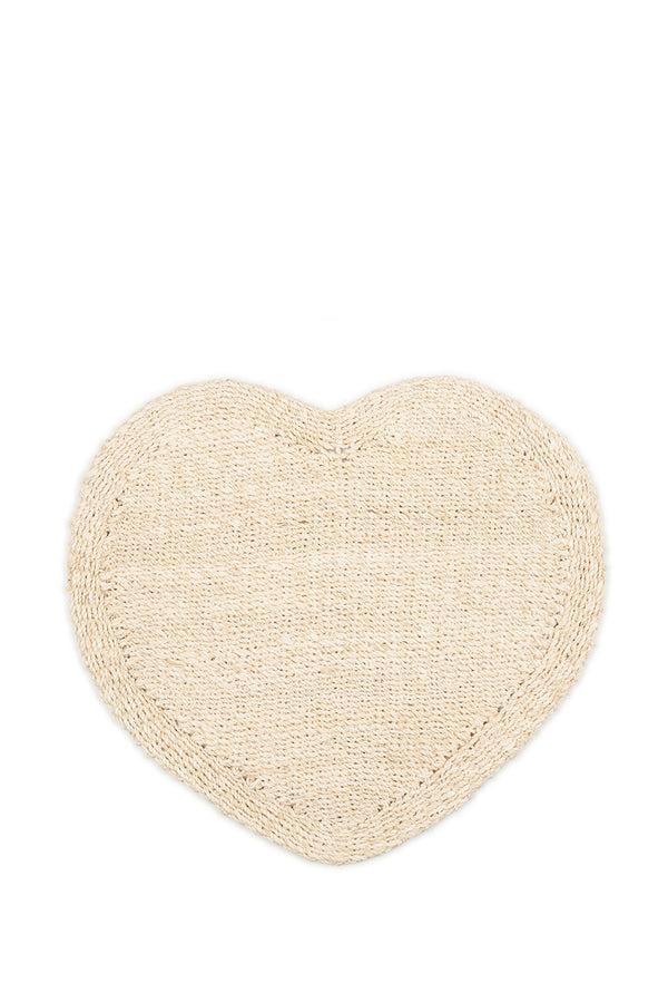 summerill & bishop Abaca Woven Heart Placemat in Cream