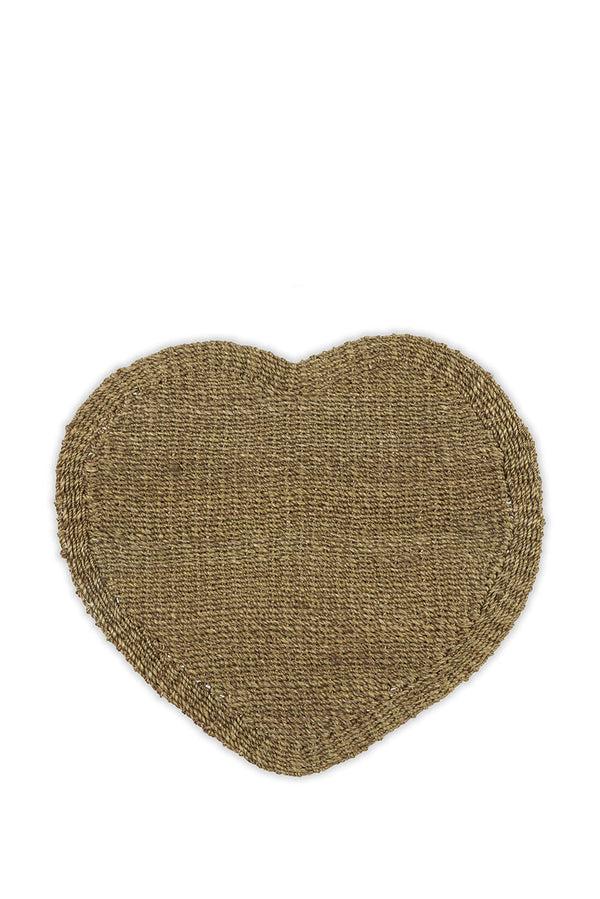 summerill & bishop Abaca Woven Heart Placemat in Sage