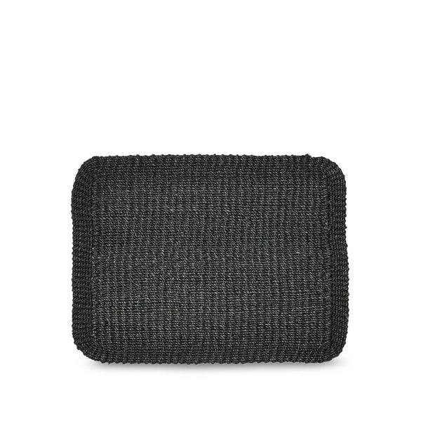 summerill & bishop Abaca Woven Rectangular Placemat in Black