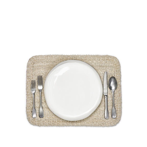 Summerill & Bishop Abaca Woven Rectangular Placemat In Cream