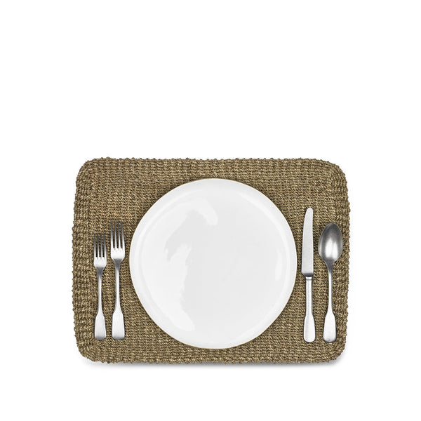 Summerill & Bishop Abaca Woven Rectangular Placemat In Sage